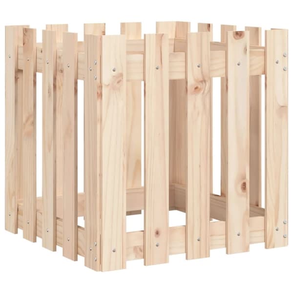 vidaXL plantekasse med stakitdesign 50x50x50 cm massivt fyrretræ