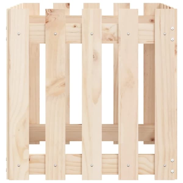 vidaXL plantekasse med stakitdesign 50x50x50 cm massivt fyrretræ