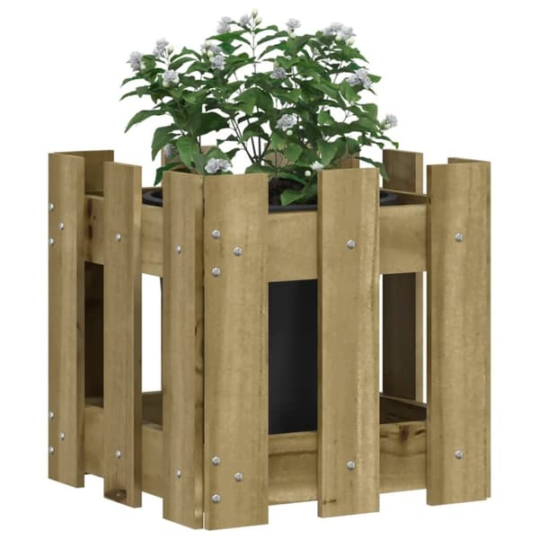 vidaXL plantekasse med stakitdesign 30x30x30 cm imprægneret fyrretræ