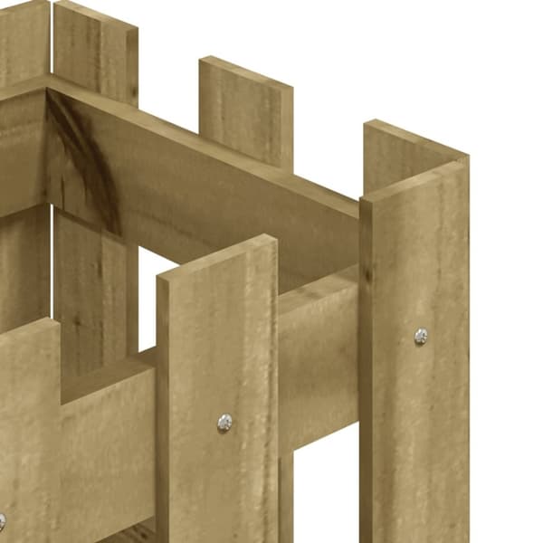 vidaXL plantekasse med stakitdesign 30x30x30 cm imprægneret fyrretræ