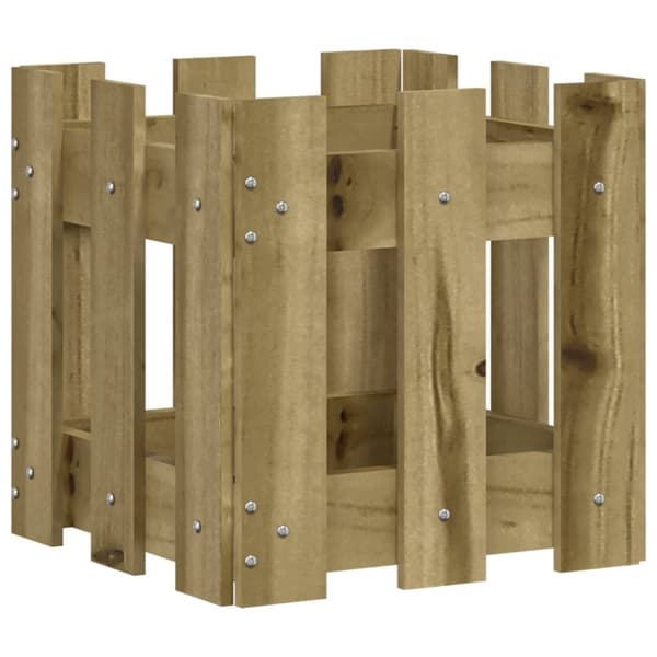 vidaXL plantekasse med stakitdesign 30x30x30 cm imprægneret fyrretræ