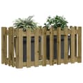Miniatyrbilde 3 av 9: vidaXL Høybed med gjerdedesign 100x50x50 cm impregnert furu