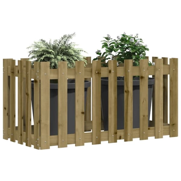 vidaXL Høybed med gjerdedesign 100x50x50 cm impregnert furu