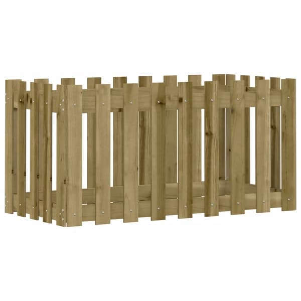 vidaXL Høybed med gjerdedesign 100x50x50 cm impregnert furu