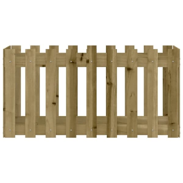 vidaXL Høybed med gjerdedesign 100x50x50 cm impregnert furu