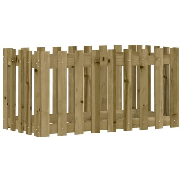 vidaXL Høybed med gjerdedesign 100x50x50 cm impregnert furu