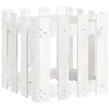 Miniatyrbilde 1 av 9: vidaXL Plantekasse med gjerdedesign hvit 40x40x40 cm heltre furu