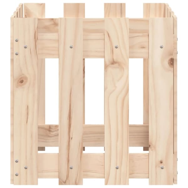 vidaXL Plantekasse med gjerdedesign 40x40x40 cm heltre furu