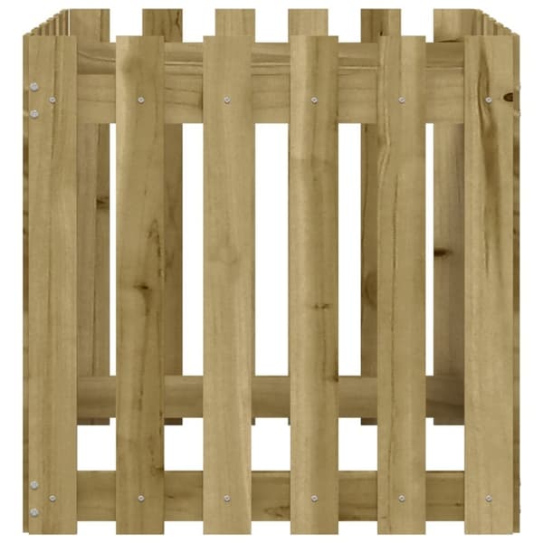 vidaXL Plantekasse med gjerdedesign 60x60x60 cm impregnert furu
