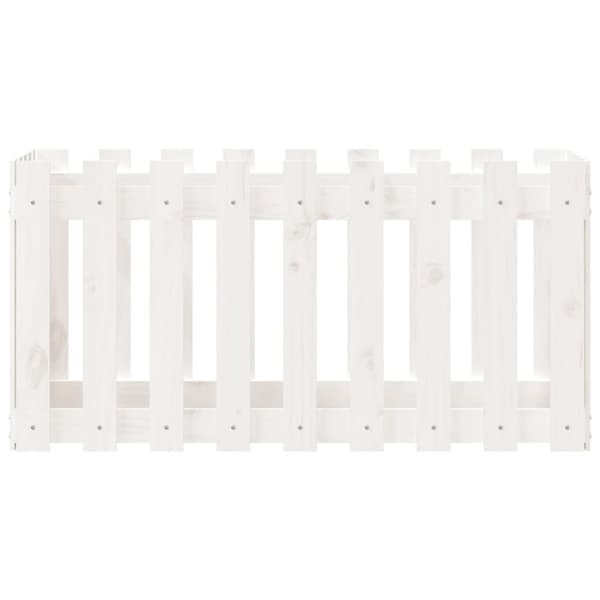 vidaXL højbed med stakitdesign 100x50x50 cm massivt fyrretræ hvid