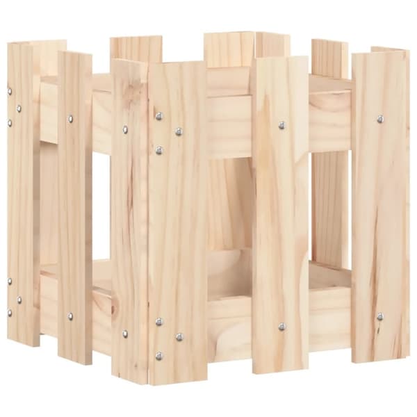 vidaXL plantekasse med stakitdesign 30x30x30 cm massivt fyrretræ