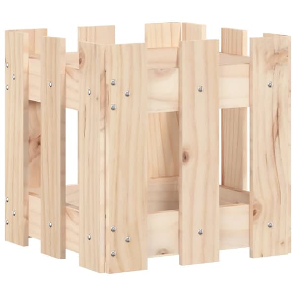 vidaXL plantekasse med stakitdesign 30x30x30 cm massivt fyrretræ
