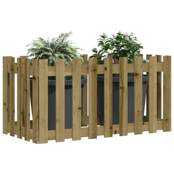 vidaXL højbed med stakitdesign 100x50x70 cm imprægneret fyrretræ