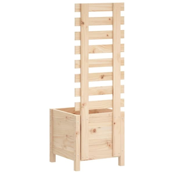 vidaXL Odlingslåda med spaljé 39x39,5x114 cm massiv furu