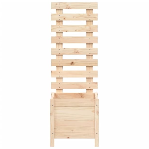 vidaXL Odlingslåda med spaljé 39x39,5x114 cm massiv furu