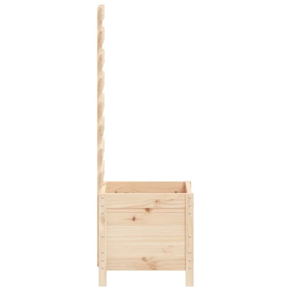 vidaXL Odlingslåda med spaljé 39x39,5x114 cm massiv furu