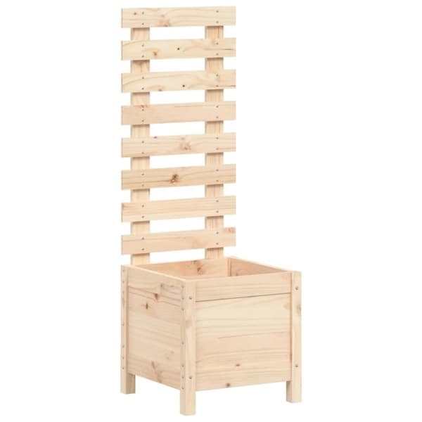 vidaXL Odlingslåda med spaljé 39x39,5x114 cm massiv furu