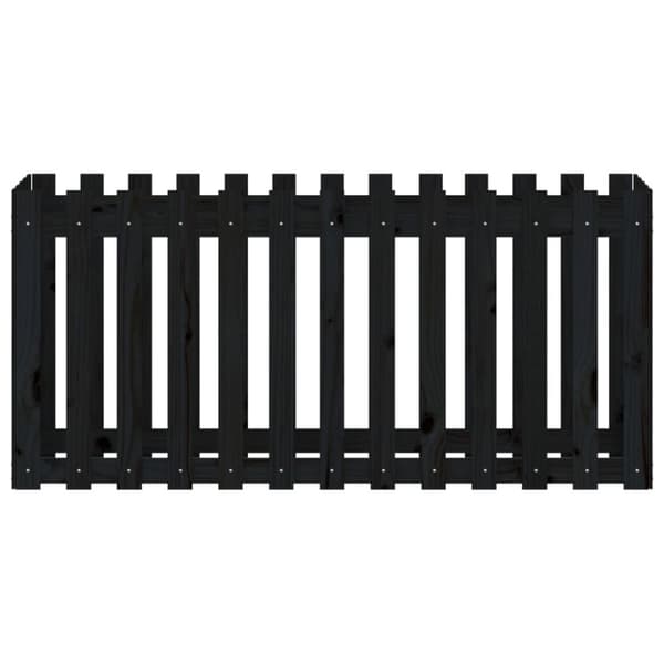 vidaXL Høybed med gjerdedesign svart 150x50x70 cm heltre furu