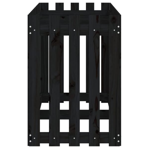 vidaXL Høybed med gjerdedesign svart 150x50x70 cm heltre furu