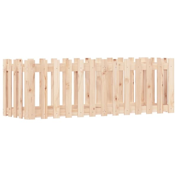 vidaXL Høybed med gjerdedesign 150x50x50 cm heltre furu