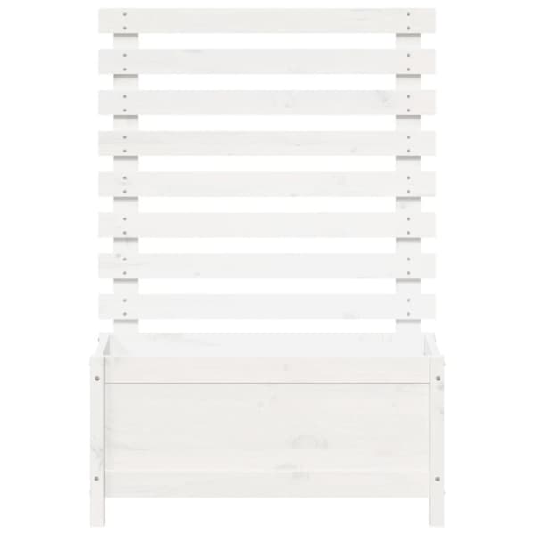 vidaXL Odlingslåda med spaljé vit 79x39,5x114 cm massiv furu