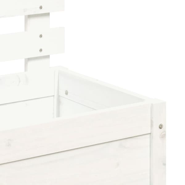 vidaXL Odlingslåda med spaljé vit 79x39,5x114 cm massiv furu