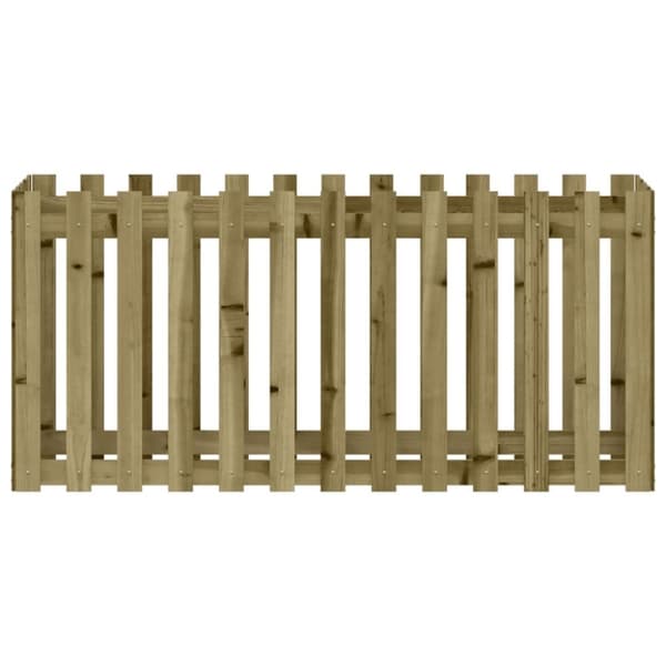 vidaXL Odlingslåda med staket-design 150x50x70 cm impregnerad furu