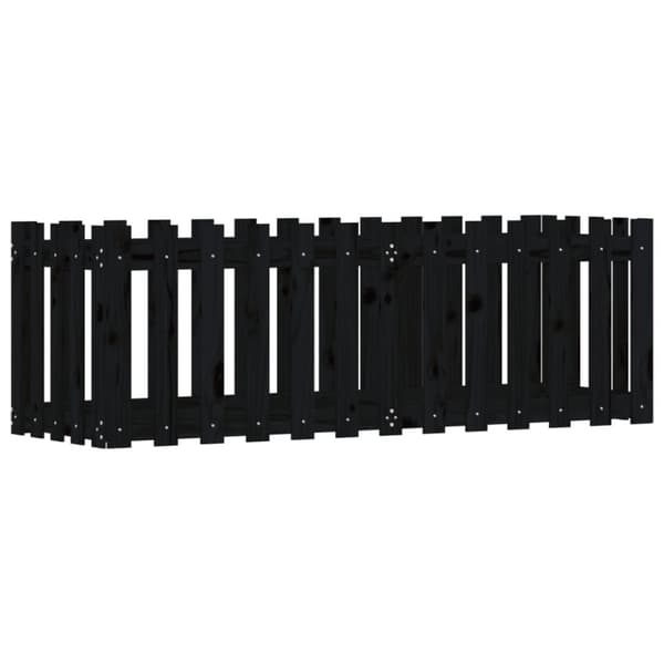 vidaXL Kukkalaatikko aitamuotoilu musta 150x50x50 cm täysi mänty
