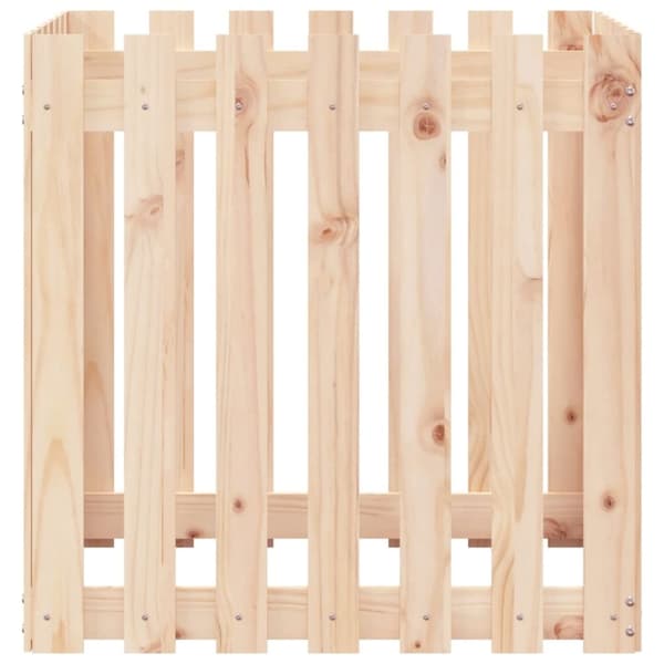 vidaXL plantekasse med stakitdesign 70x70x70 cm massivt fyrretræ