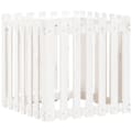 Miniatyrbilde 4 av 9: vidaXL Plantekasse med gjerdedesign hvit 70x70x70 cm heltre furu