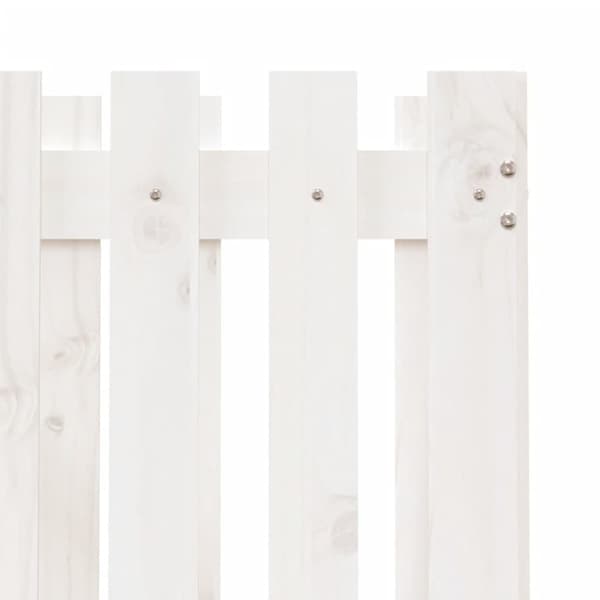 vidaXL Plantekasse med gjerdedesign hvit 70x70x70 cm heltre furu