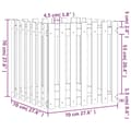 Miniatyrbilde 9 av 9: vidaXL Plantekasse med gjerdedesign hvit 70x70x70 cm heltre furu