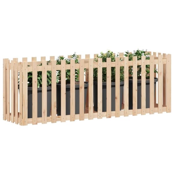 vidaXL Høybed med gjerdedesign 200x50x70 cm heltre furu