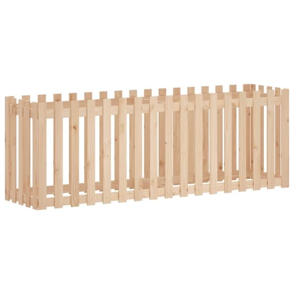 vidaXL Høybed med gjerdedesign 200x50x70 cm heltre furu