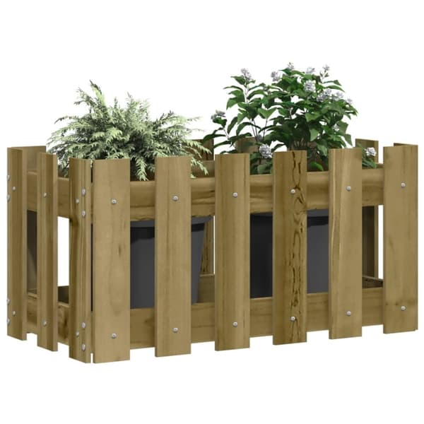 vidaXL Plantekasse med gjerdedesign 60x30x30 cm impregnert furu