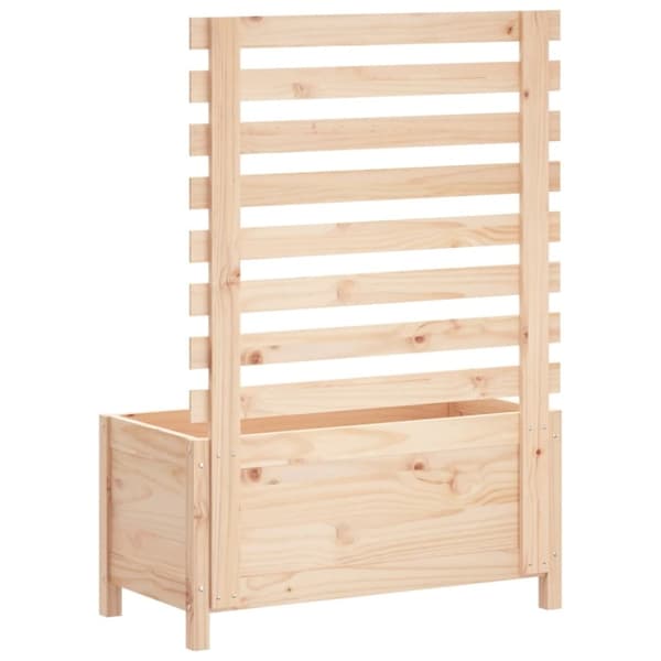vidaXL Odlingslåda med spaljé 79x39,5x114 cm massiv furu