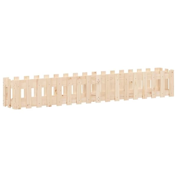 vidaXL Høybed med gjerdedesign 200x30x30 cm heltre furu