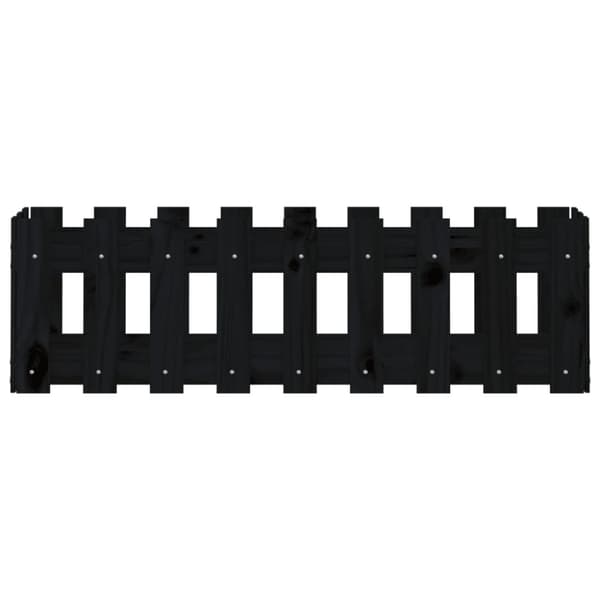 vidaXL højbed med stakitdesign 100x30x30 cm massivt fyrretræ sort