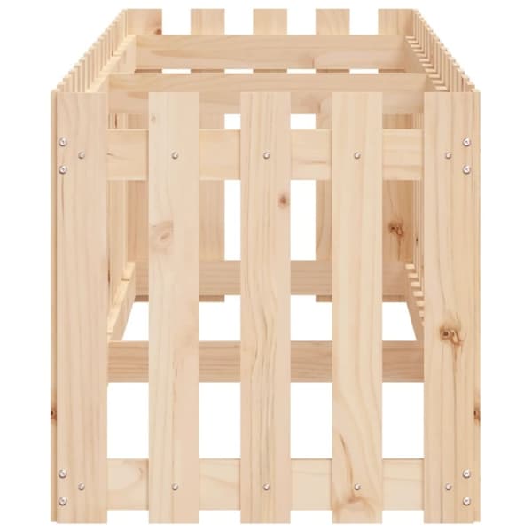 vidaXL Odlingslåda med staket-design 200x50x50 cm massiv furu