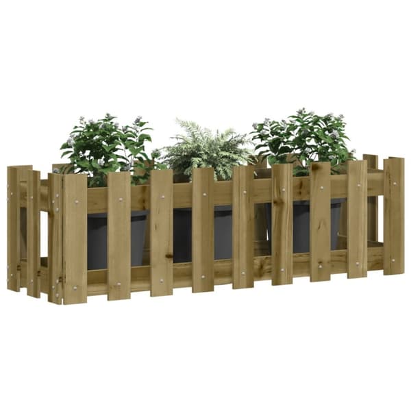vidaXL Høybed med gjerdedesign 100x30x30 cm heltre furu