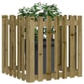 Miniatyrbilde 3 av 9: vidaXL Plantekasse med gjerdedesign 70x70x70 cm impregnert furu