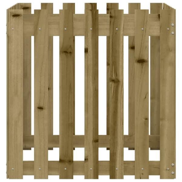 vidaXL Plantekasse med gjerdedesign 70x70x70 cm impregnert furu