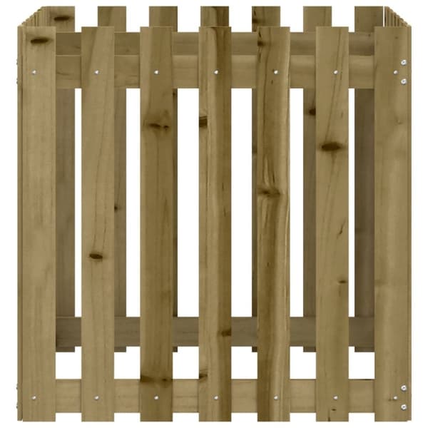 vidaXL Plantekasse med gjerdedesign 70x70x70 cm impregnert furu
