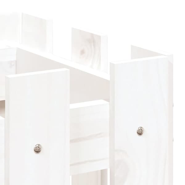 vidaXL Plantekasse med gjerdedesign hvit 60x30x30 cm heltre furu