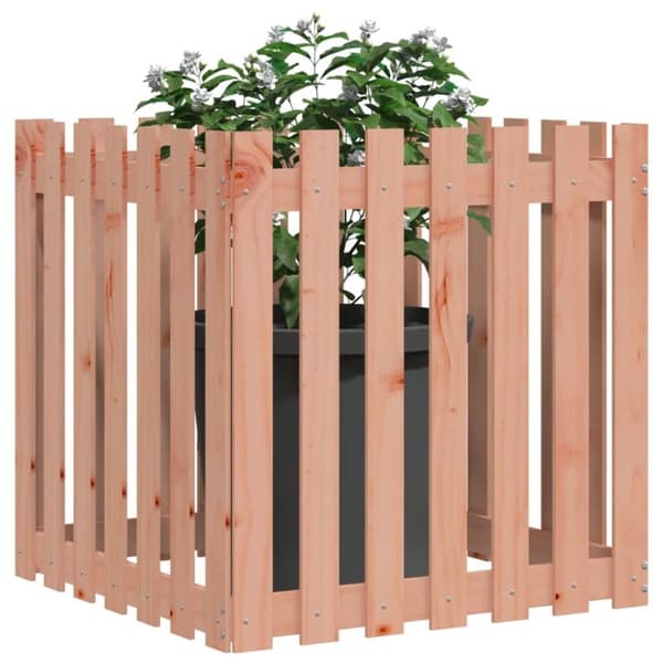vidaXL Plantekasse med gjerdedesign 70x70x70 cm heltre douglasgran