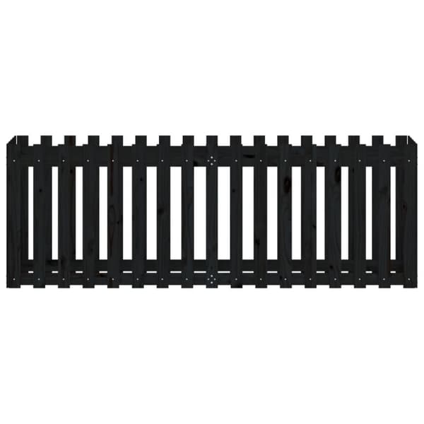 vidaXL Kukkalaatikko aitamuotoilu musta 200x50x70 cm täysi mänty