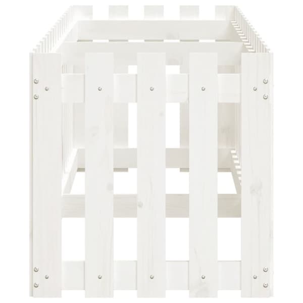 vidaXL højbed med stakitdesign 200x50x50 cm massivt fyrretræ hvid