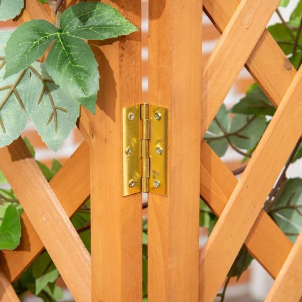 Rootz plantekasse med hjørneespalier - Drænåbning - Vejrbestandig - Naturligt træ - Brun - 32 x 32 x 108 cm