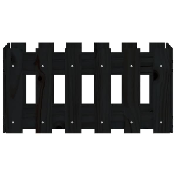 vidaXL Kukkalaatikko aitamuotoilu musta 60x30x30 cm täysi mänty