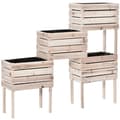 Miniatyrbillede 4 af 8: Rootz 4-delt højbed - Plantekasse - Plantekasse - Lavet af træ - 4 kombinationstilstande i haven og altanen - Naturlig - 50 x 30 x 60 cm